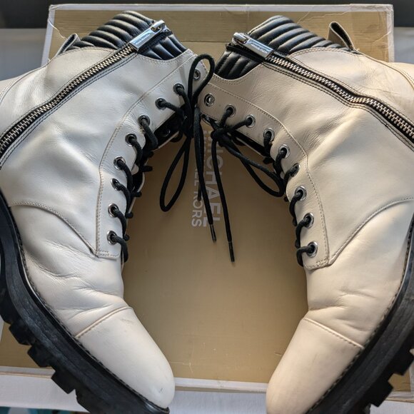 "MICHAEL KORS LITE CREAM SIZE 10 LEATHER BOOTIES" - Picture 15 of 16